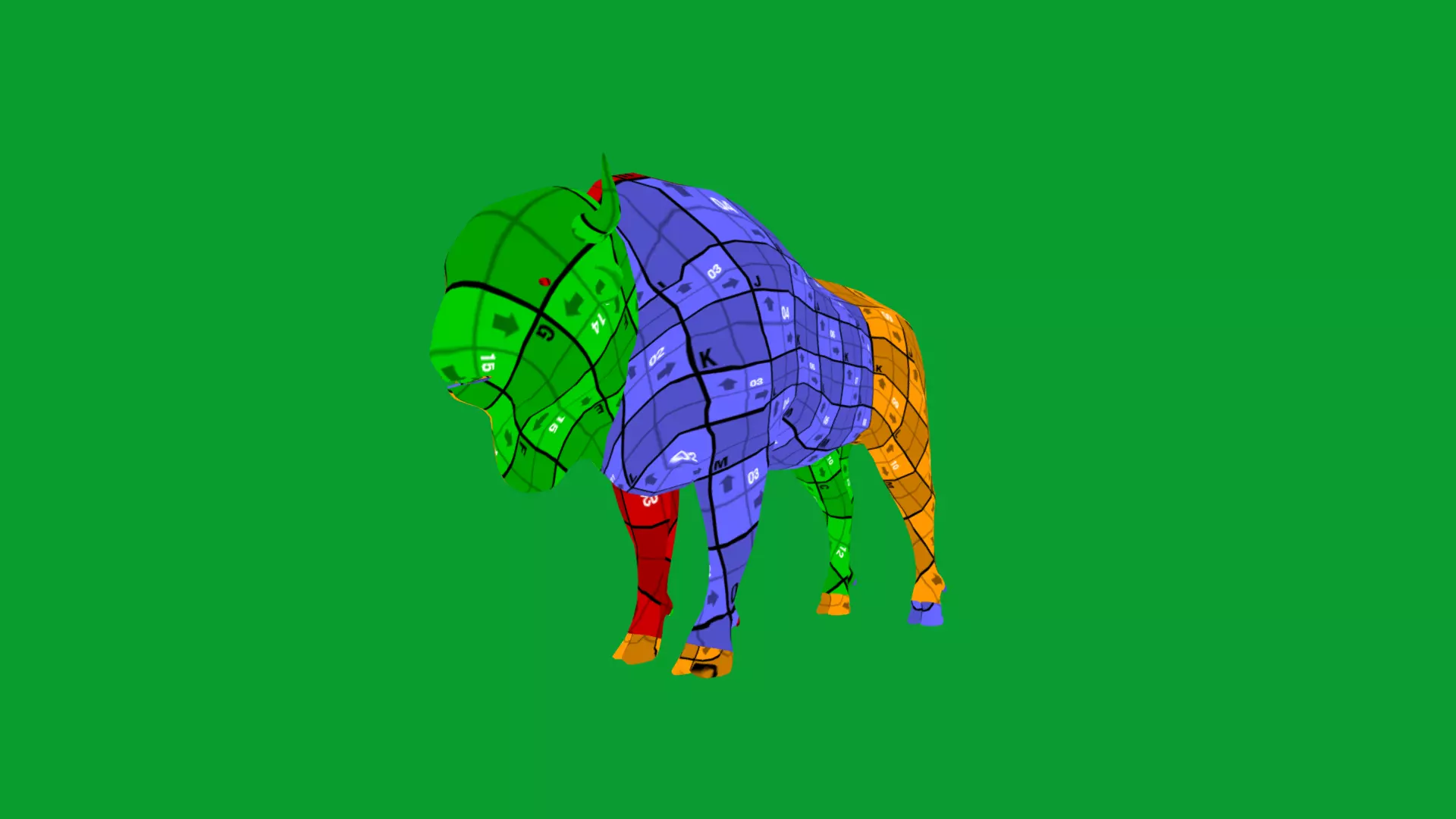 European Bison Wisent Low-poly 3D model_32