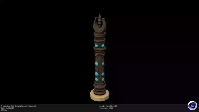 Low Poly Stylized Turkish Totem