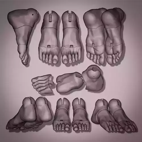 BJD Doll Accessories 3D Print Feet STL 