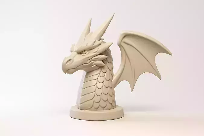 Dragon Bust 3D Print Model