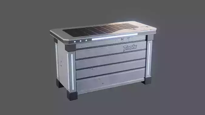 Toolbox Industrial Sci-Fi Workshop Storage Low Poly Game Asset Low-poly 3D model