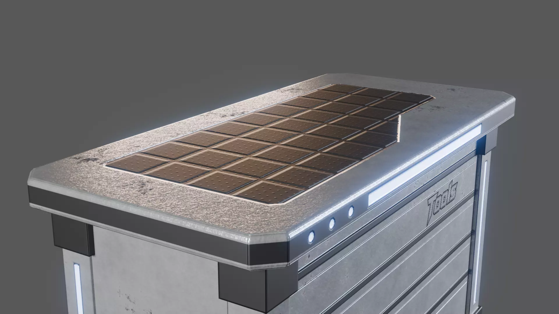 Toolbox Industrial Sci-Fi Workshop Storage Low Poly Game Asset Low-poly 3D model_2