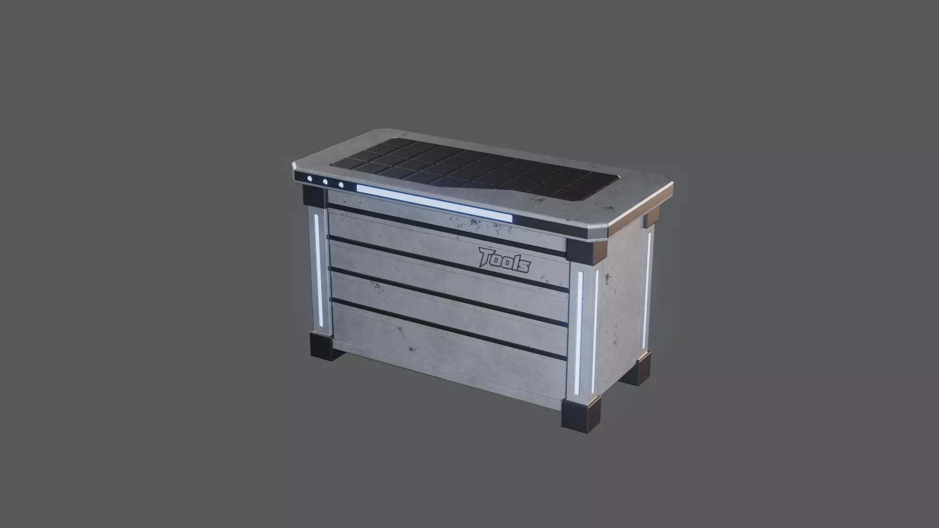 Toolbox Industrial Sci-Fi Workshop Storage Low Poly Game Asset Low-poly 3D model_1