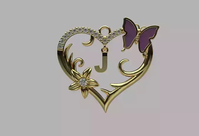 Dije Corazon con Mariposa