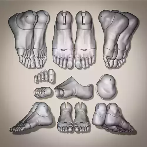 BJD Doll 3D Print Files Detailed Feet STL Ball 