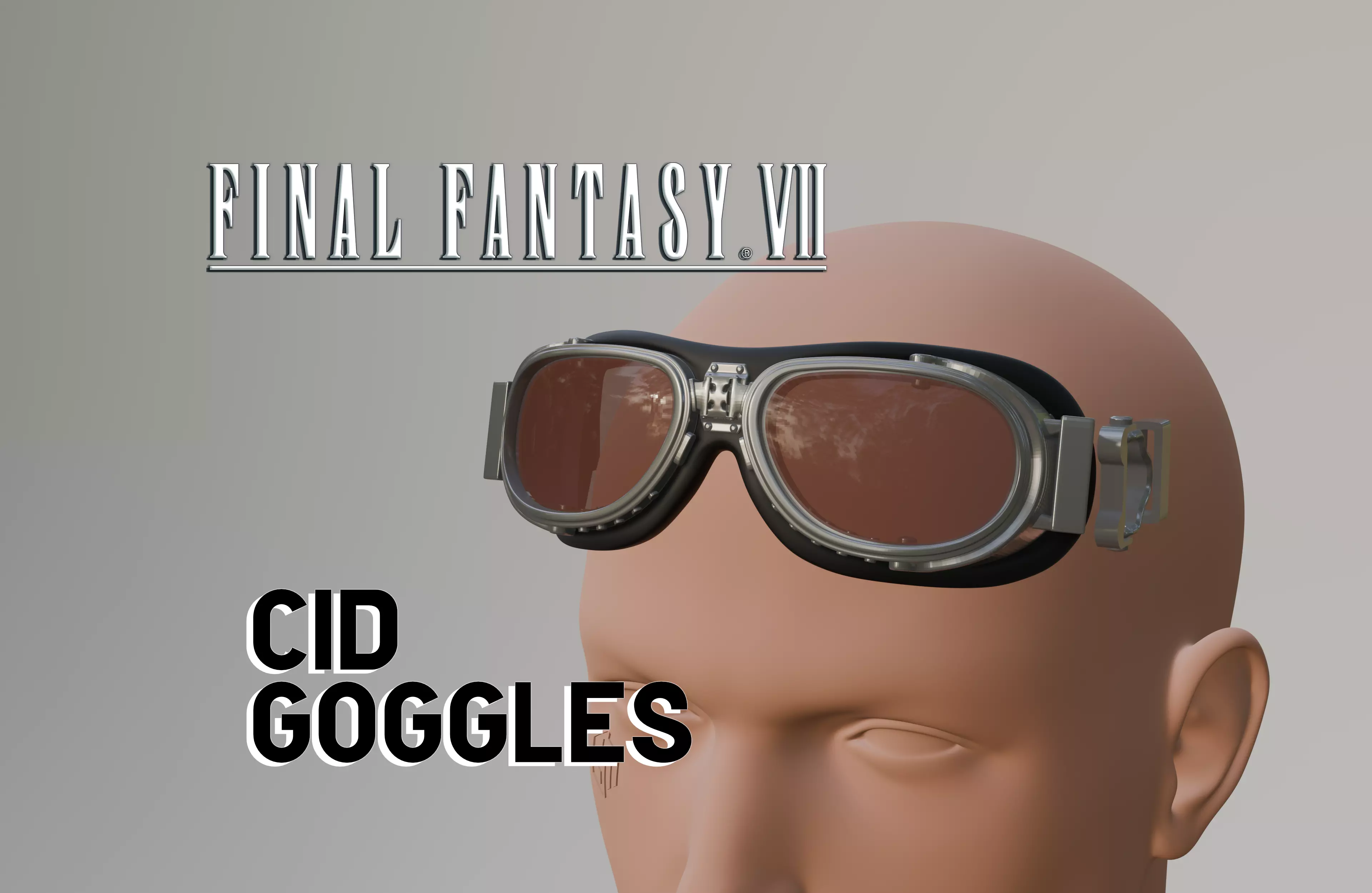 Final Fantasy VII - Cid Highwind Goggles 3D print model_0