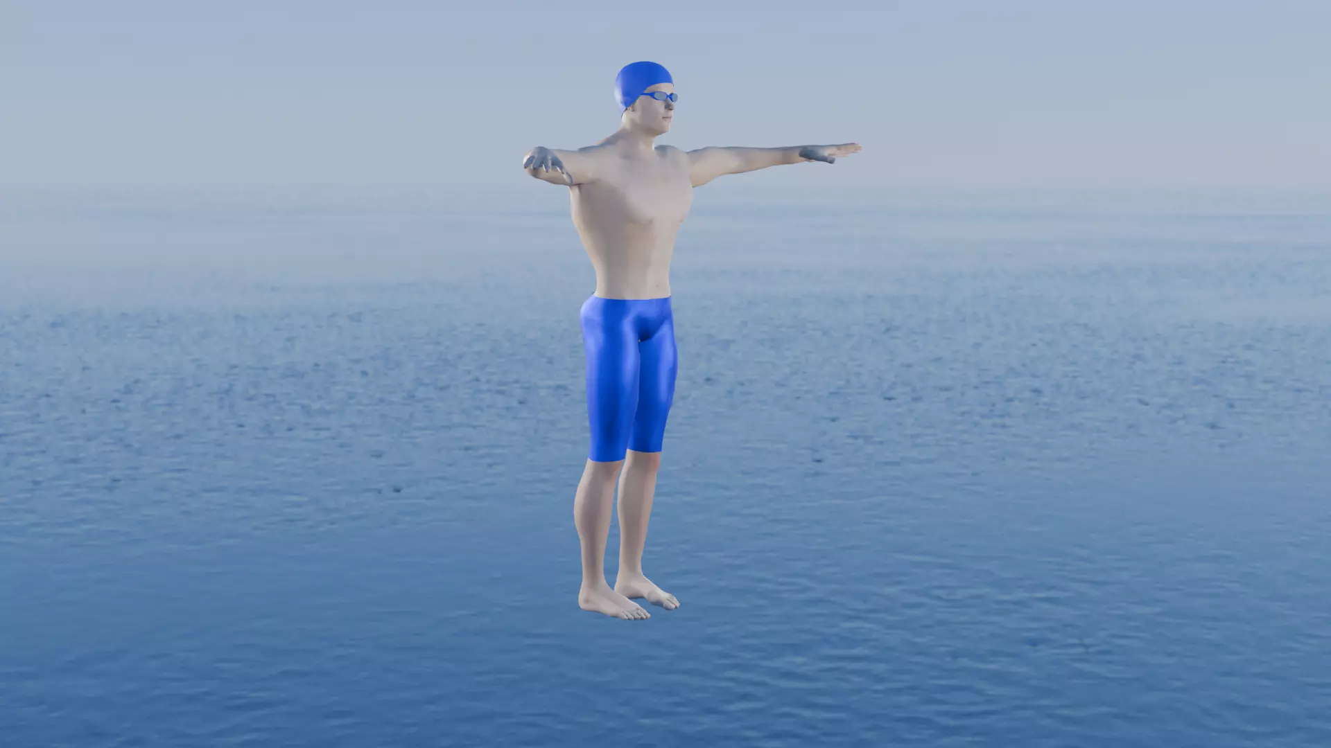 Realistic Male Swimmer Model - Rigged and Textured 3D model_0
