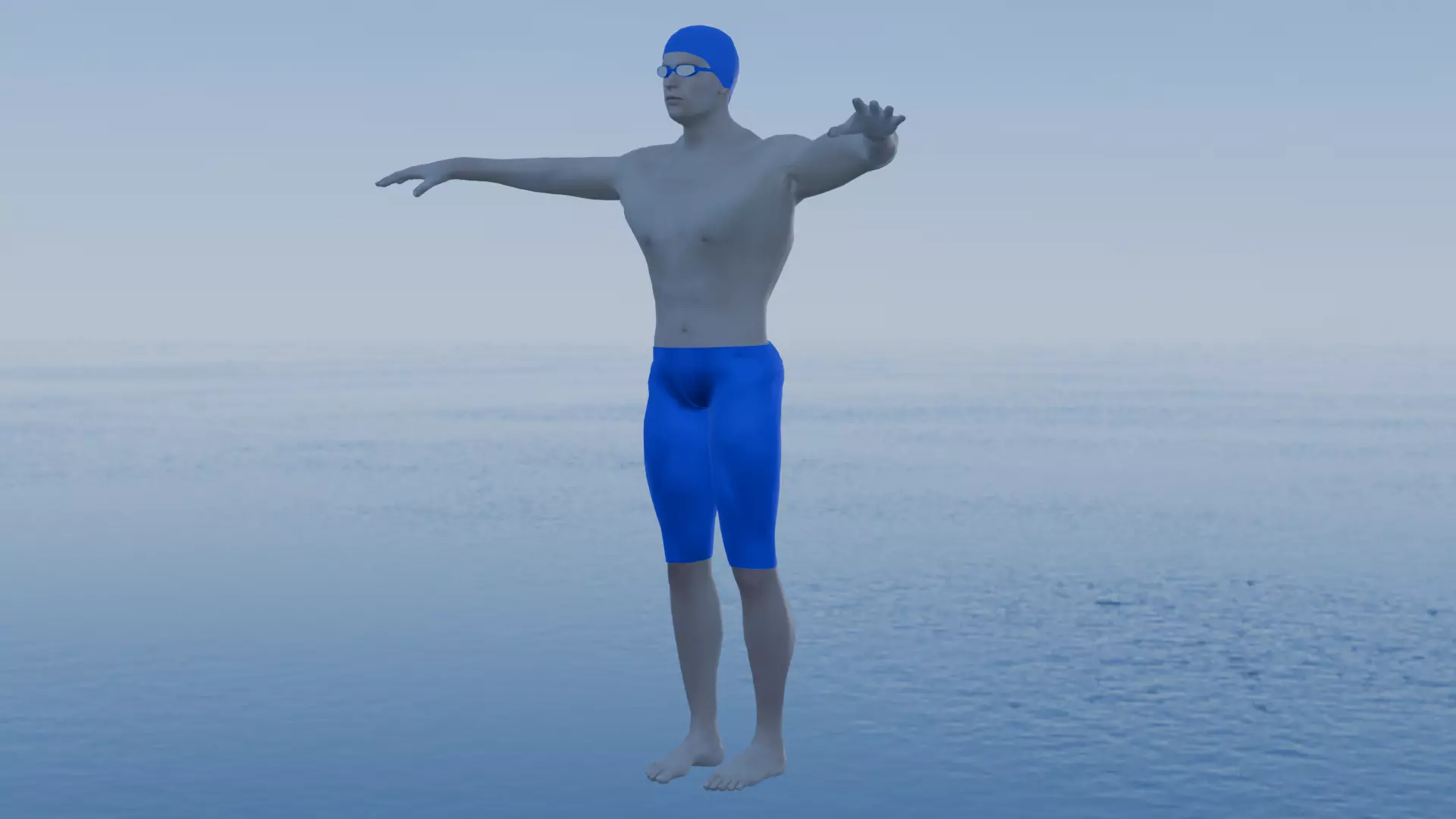 Realistic Male Swimmer Model - Rigged and Textured 3D model_1