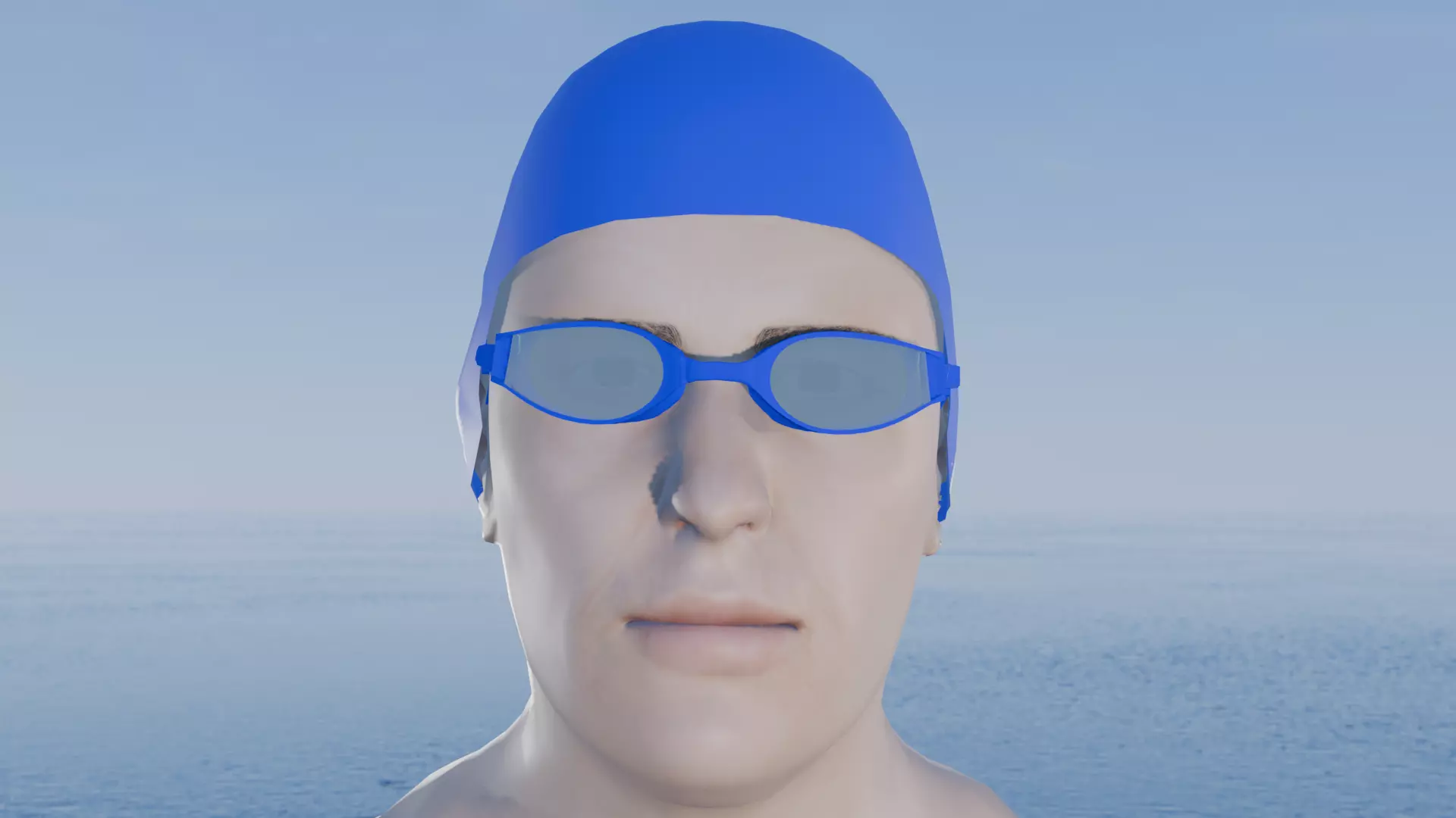 Realistic Male Swimmer Model - Rigged and Textured 3D model_2