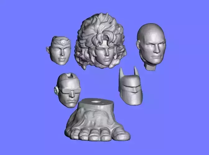 MISC 5 HEADS AND A FOOT - 3D SCAN S -