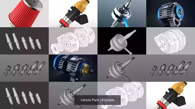 Vehicle Parts 3D Model Collection