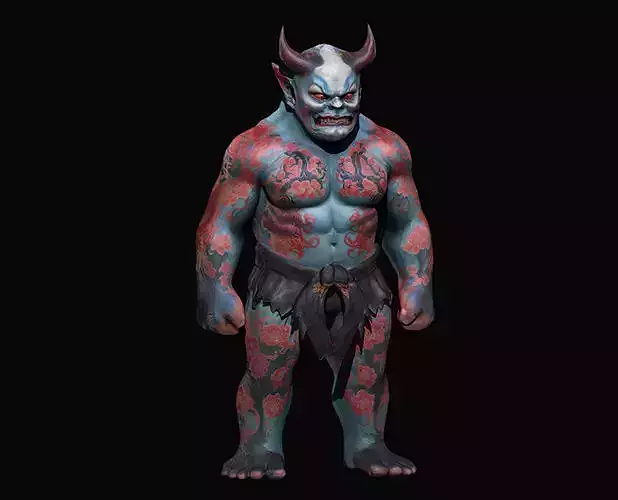 Japanese Oni Tattooed Demon 3D Model tattoo irezumi character 