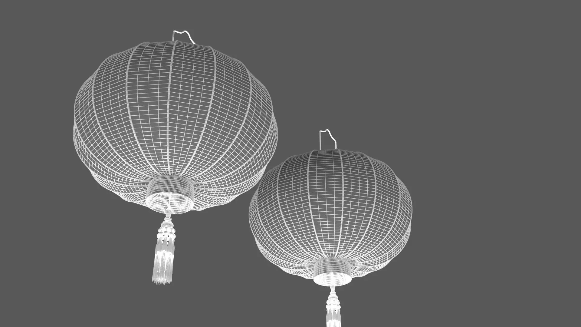 Chinese  red  lantern Low-poly 3D model_7