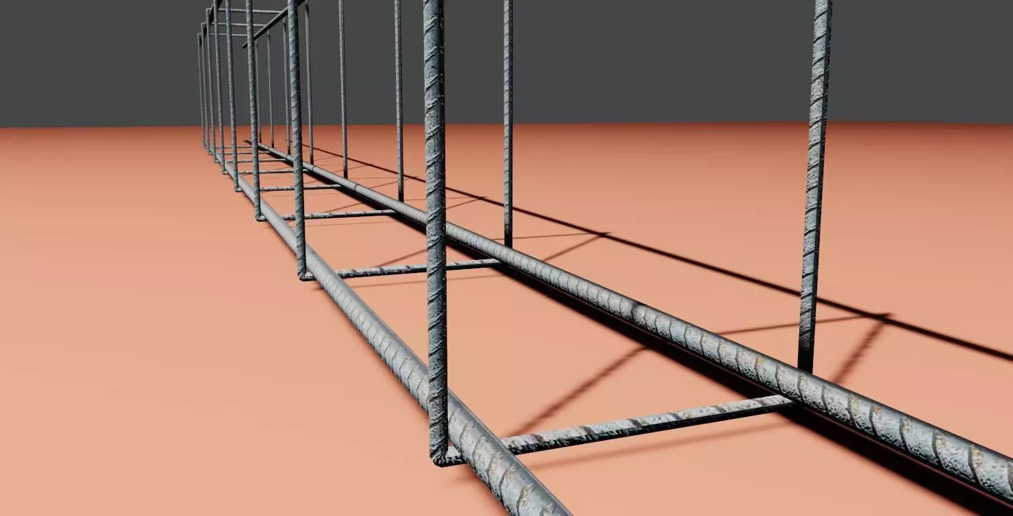 Square Iron Frame - Construction - Armacao de Ferro Low-poly 3D model_10