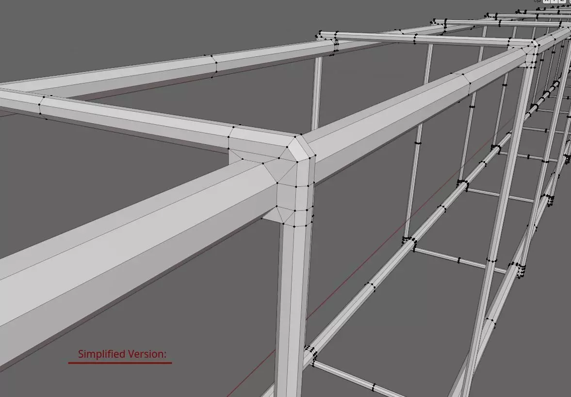 Square Iron Frame - Construction - Armacao de Ferro Low-poly 3D model_3