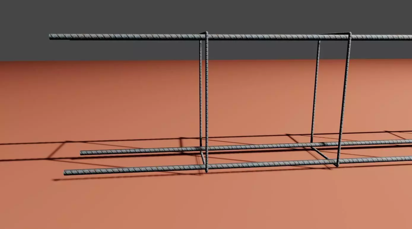 Square Iron Frame - Construction - Armacao de Ferro Low-poly 3D model_7