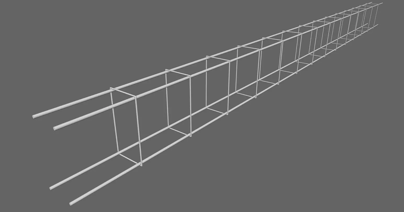 Square Iron Frame - Construction - Armacao de Ferro Low-poly 3D model_19
