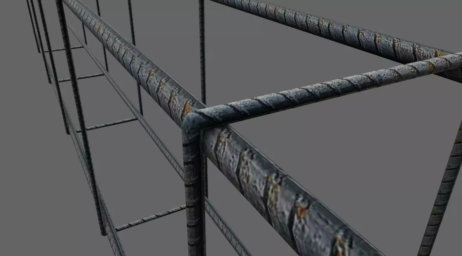 Square Iron Frame - Construction - Armacao de Ferro Low-poly 3D model_11