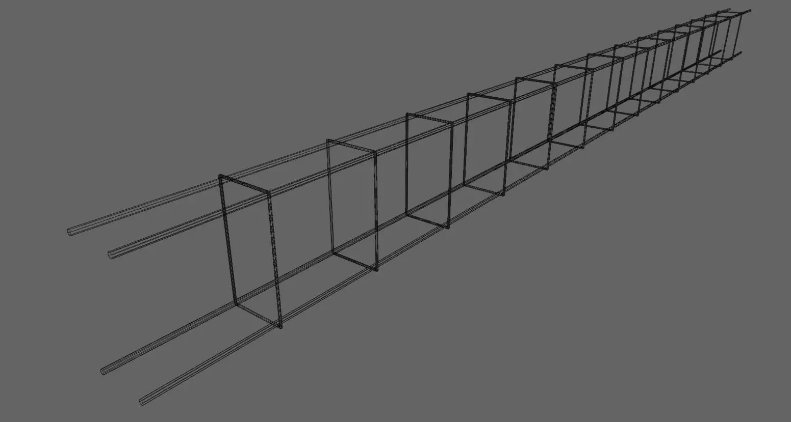Square Iron Frame - Construction - Armacao de Ferro Low-poly 3D model_18