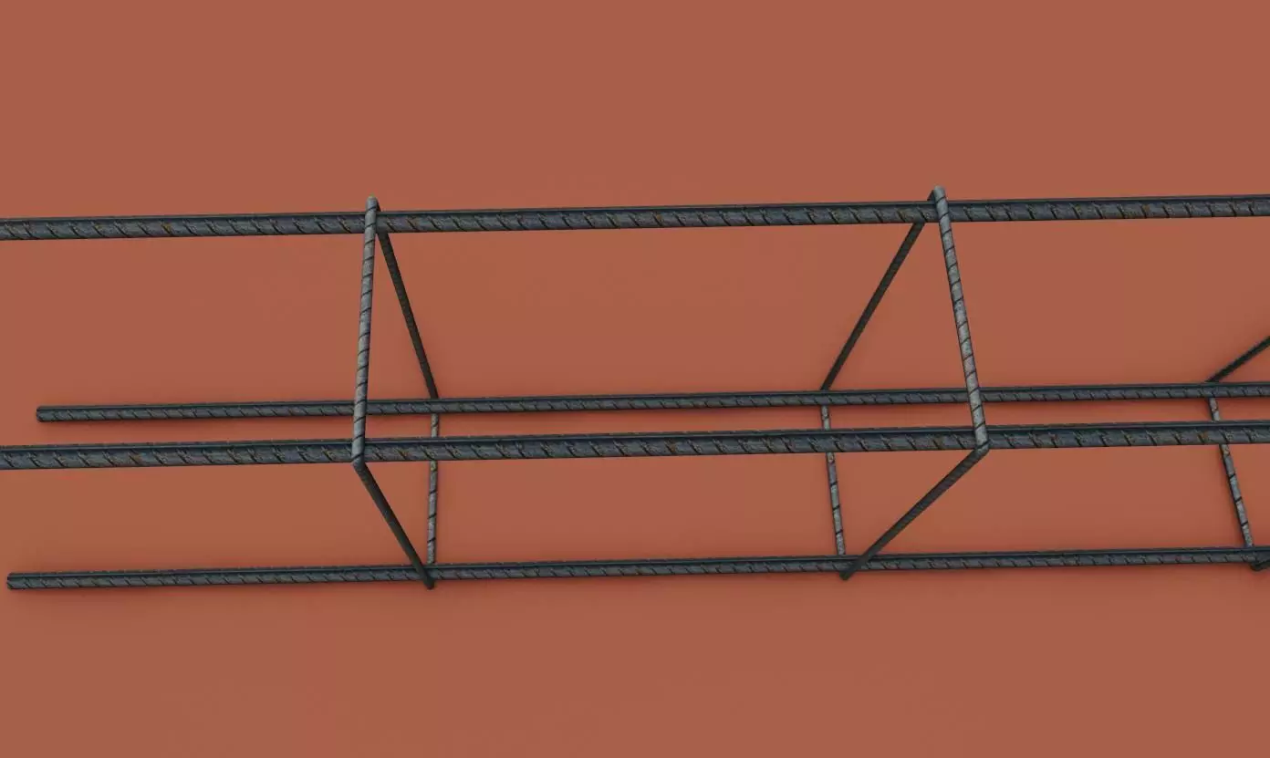 Square Iron Frame - Construction - Armacao de Ferro Low-poly 3D model_6