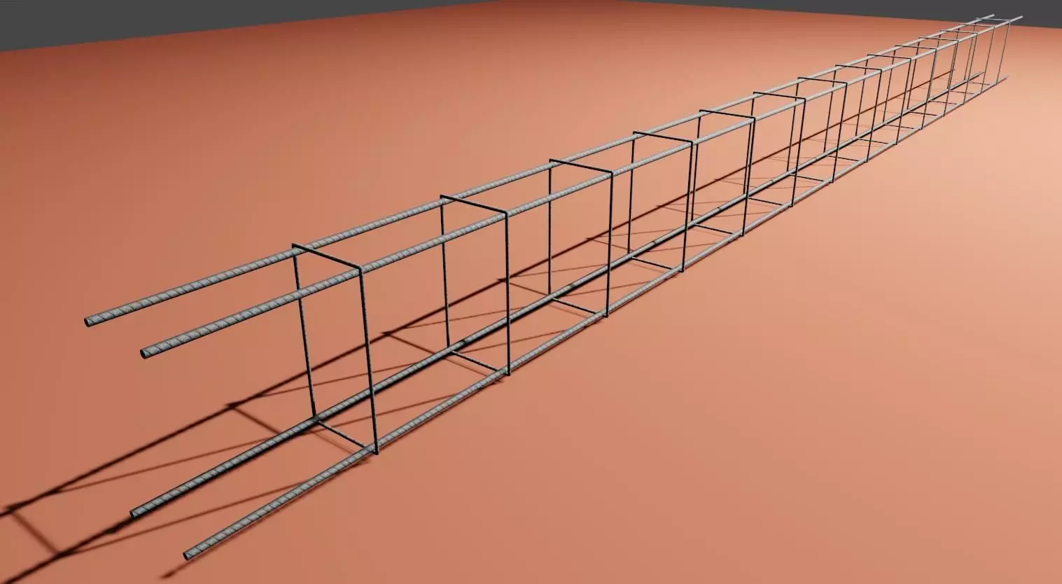 Square Iron Frame - Construction - Armacao de Ferro Low-poly 3D model_5