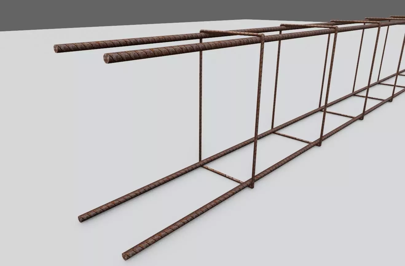 Square Iron Frame - Construction - Armacao de Ferro Low-poly 3D model_14