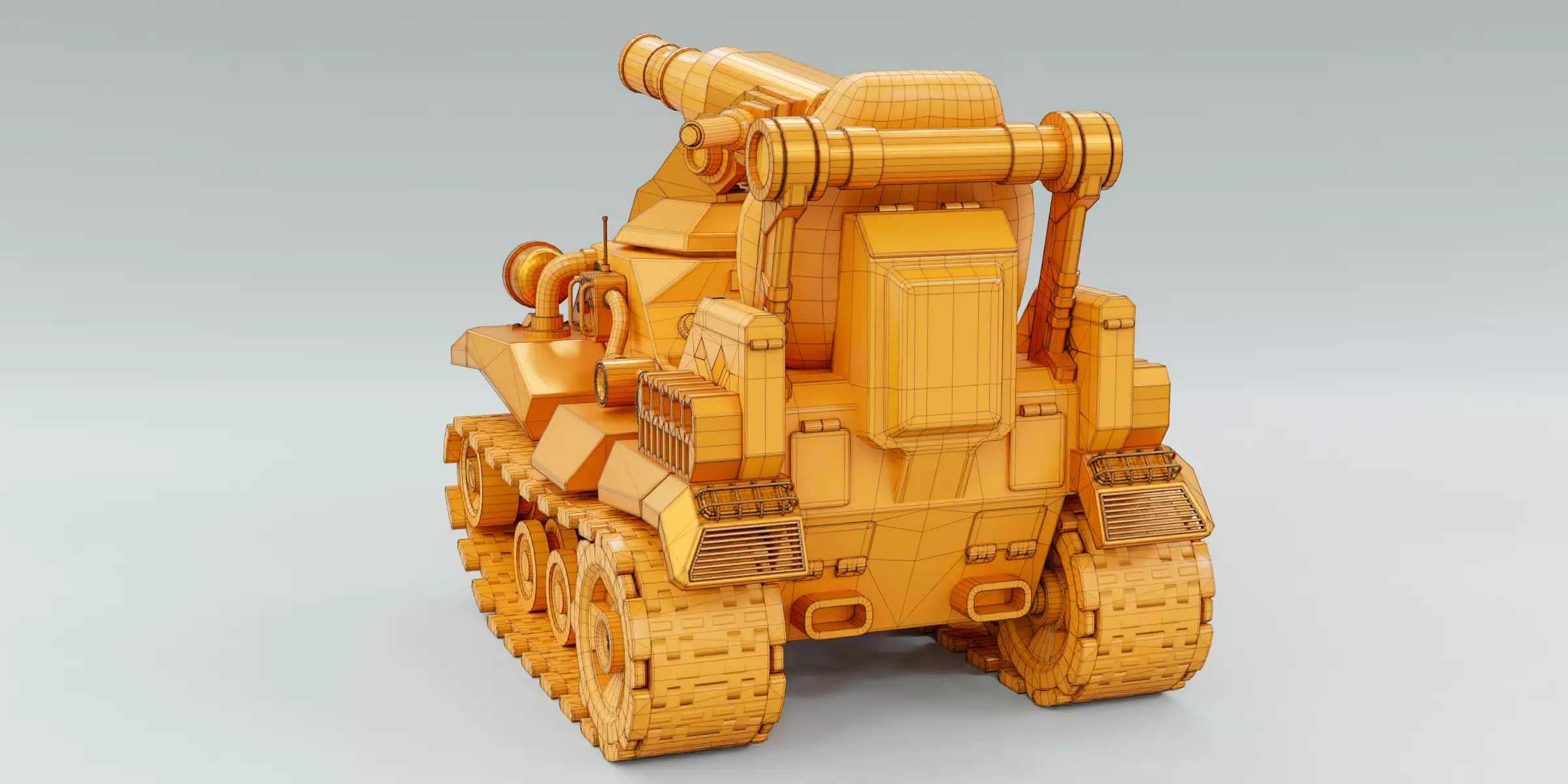 Kiddie Ride Tank 006 Low-poly 3D model_15