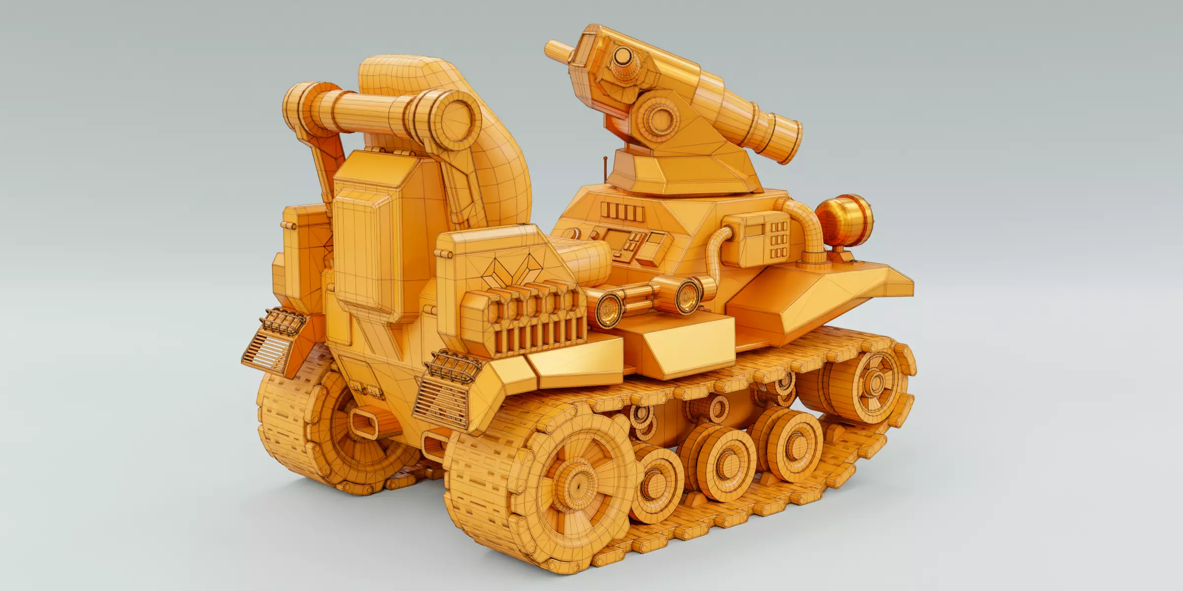 Kiddie Ride Tank 006 Low-poly 3D model_16