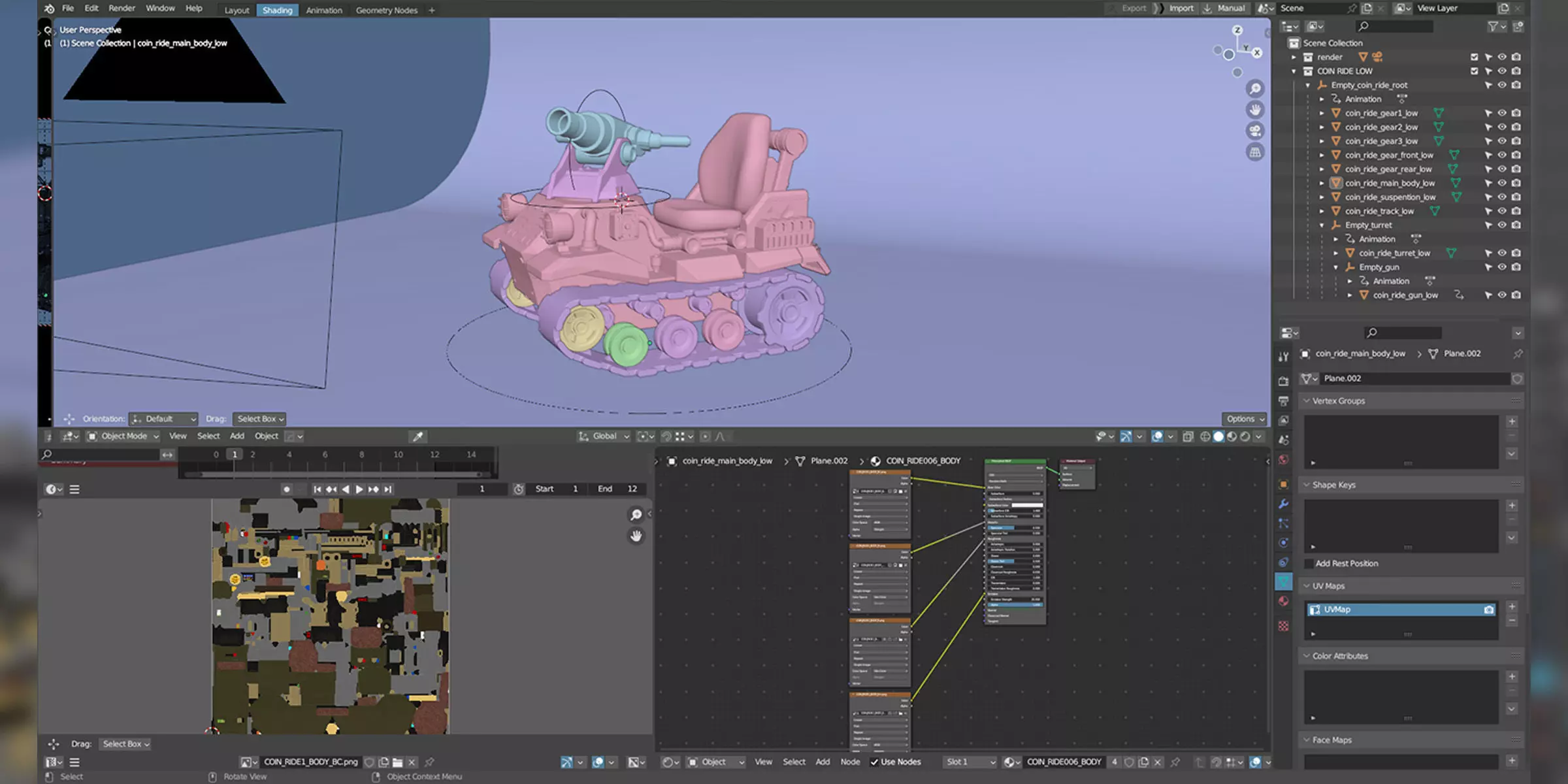 Kiddie Ride Tank 006 Low-poly 3D model_13