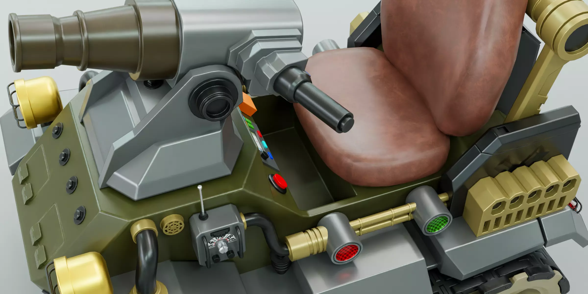 Kiddie Ride Tank 006 Low-poly 3D model_5