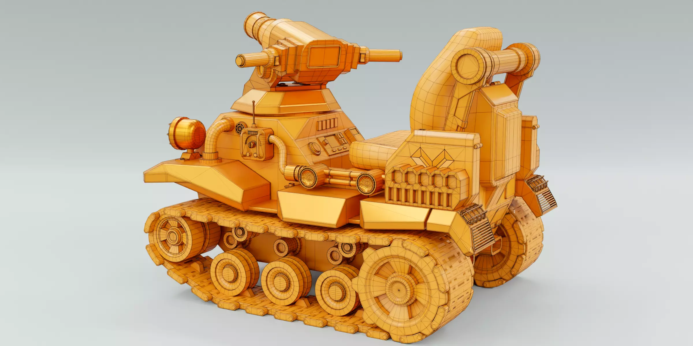 Kiddie Ride Tank 006 Low-poly 3D model_23
