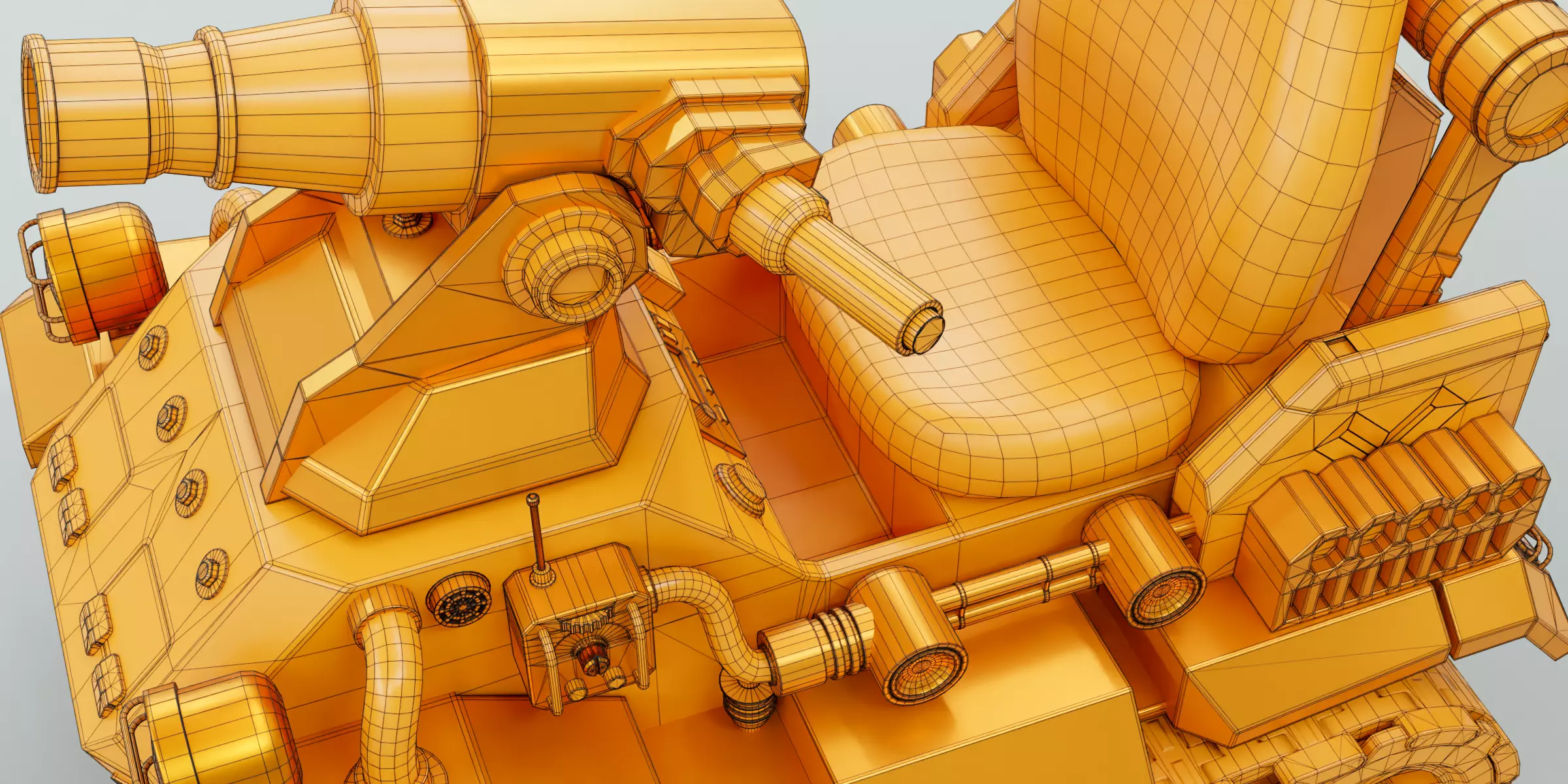 Kiddie Ride Tank 006 Low-poly 3D model_24