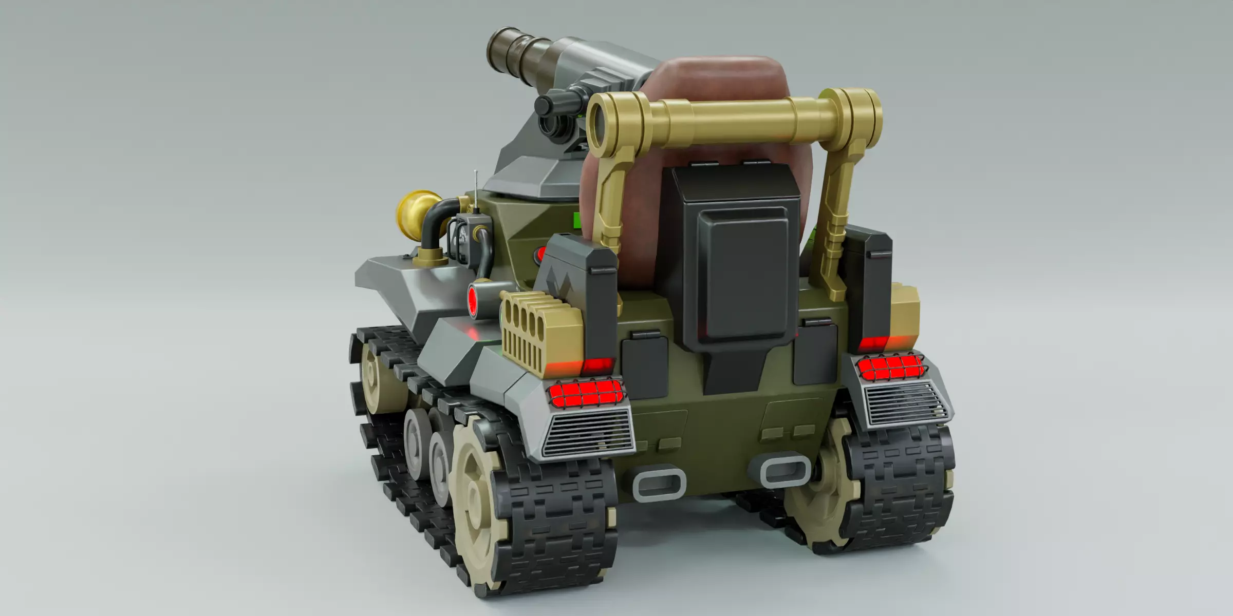 Kiddie Ride Tank 006 Low-poly 3D model_2