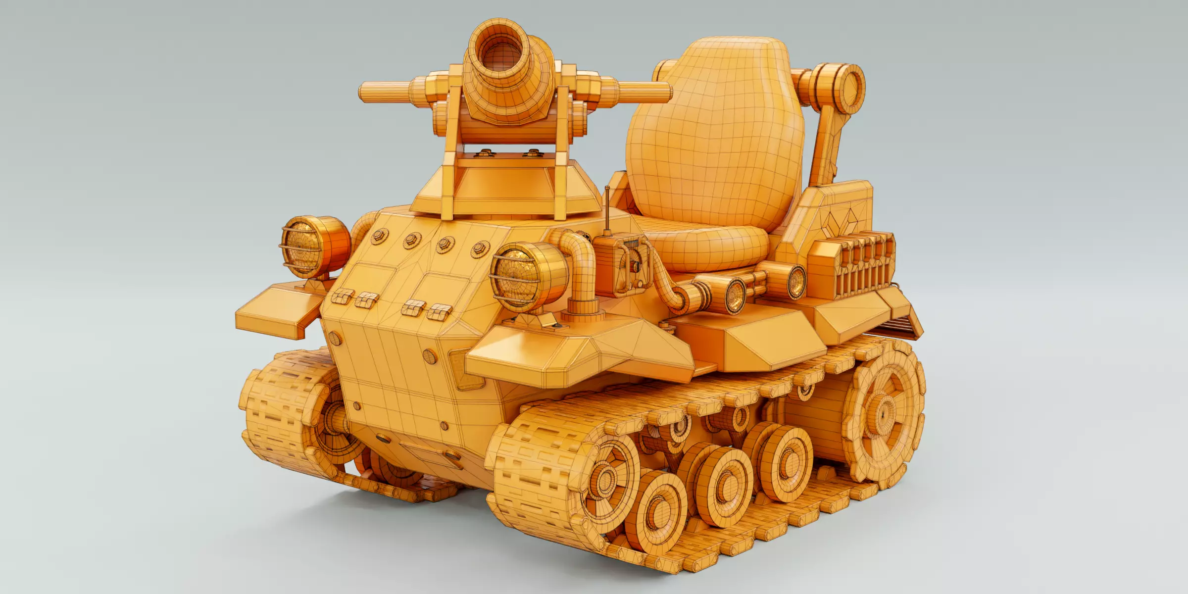 Kiddie Ride Tank 006 Low-poly 3D model_14