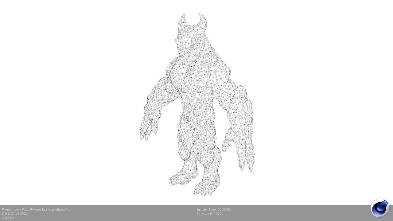 Low Poly Stylized Eye Guardian Low-poly 3D model_6