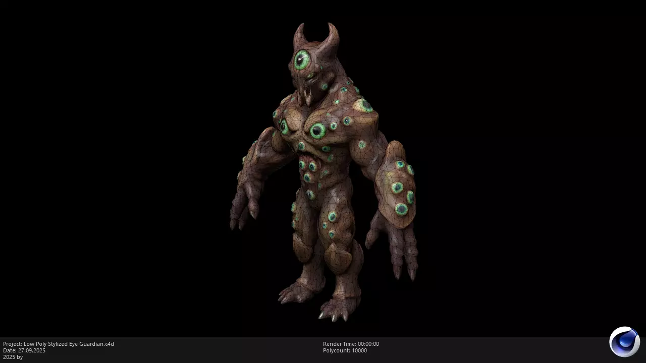 Low Poly Stylized Eye Guardian Low-poly 3D model_5