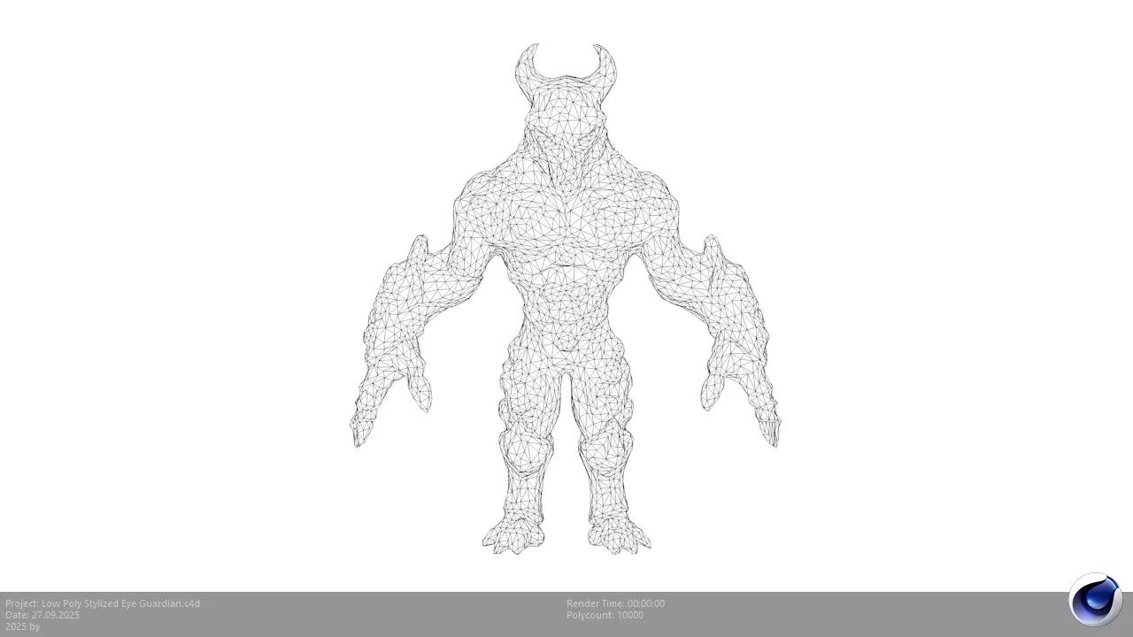 Low Poly Stylized Eye Guardian Low-poly 3D model_3