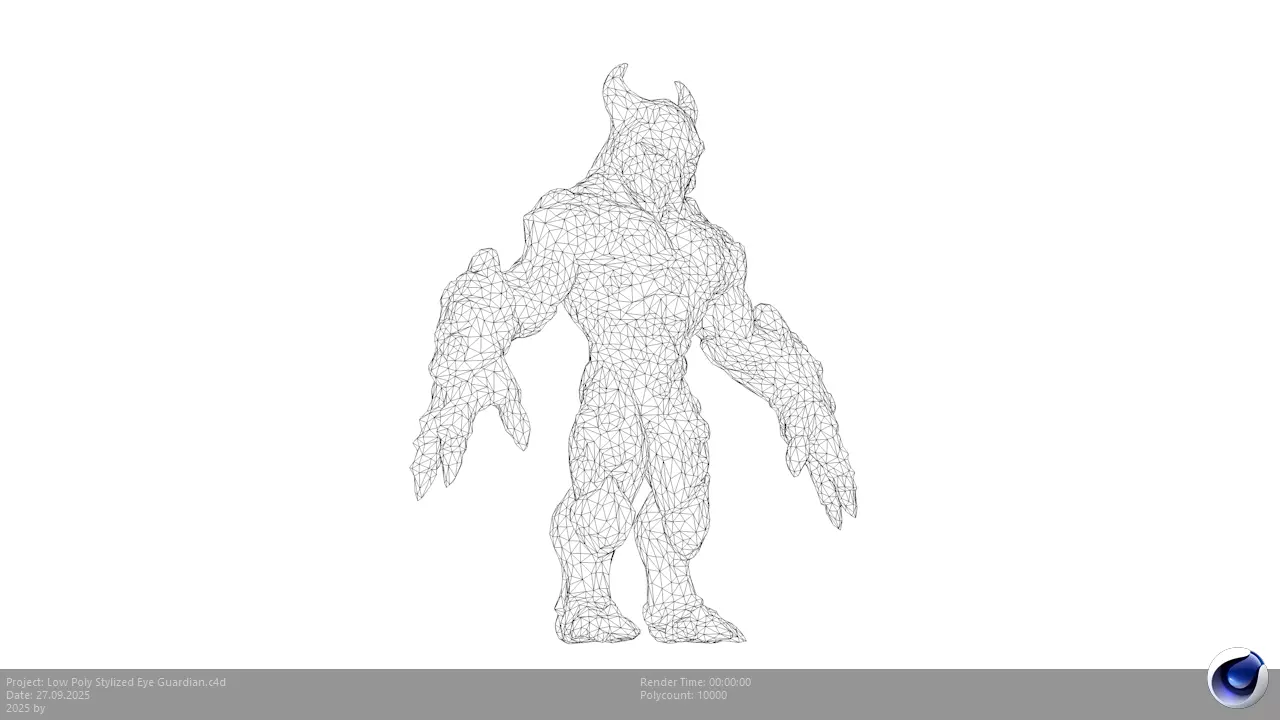 Low Poly Stylized Eye Guardian Low-poly 3D model_9