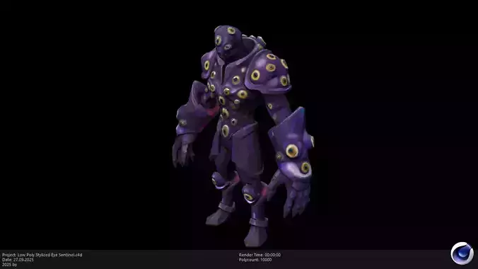 Low Poly Stylized Eye Sentinel Low-poly 3D model