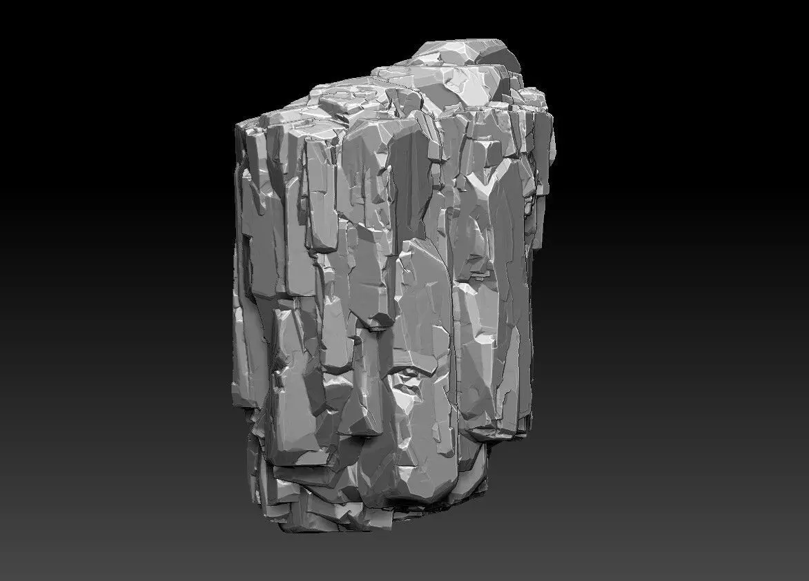 Large Stylized Modular Cliff Rock - Game Ready Low-poly 3D model_6