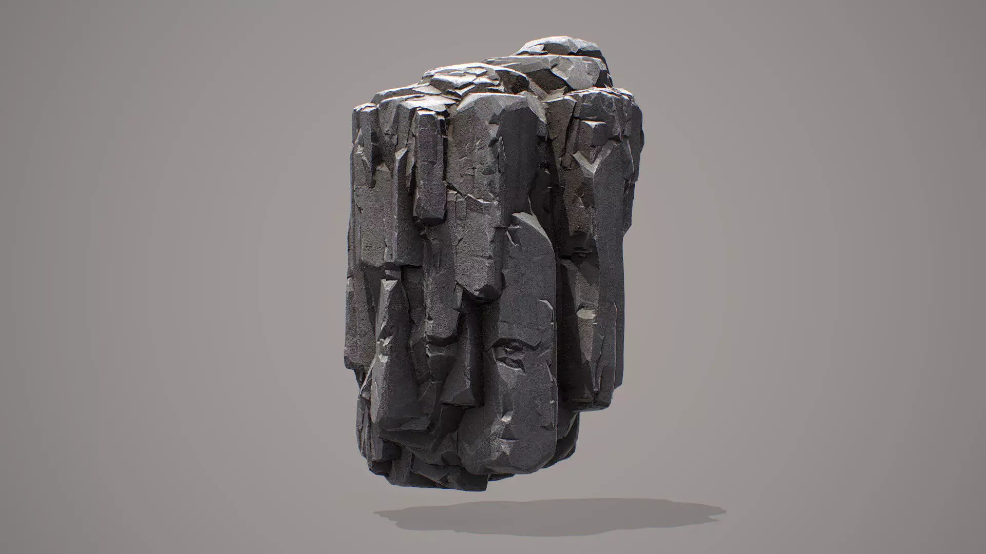 Large Stylized Modular Cliff Rock - Game Ready Low-poly 3D model_0