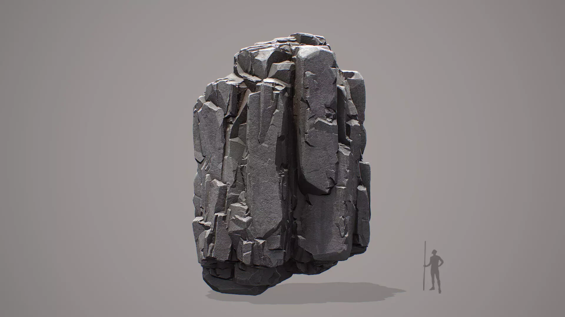 Large Stylized Modular Cliff Rock - Game Ready Low-poly 3D model_2