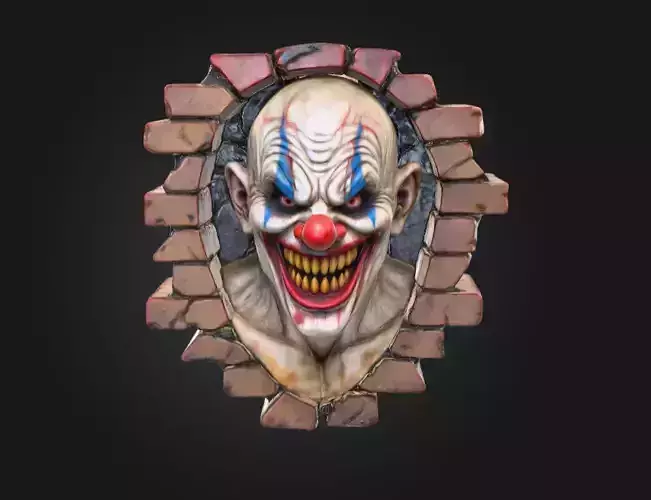 Sinister Brickwall Clown Low-poly 3D model