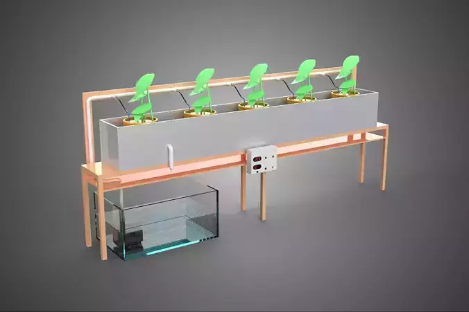 IOT HYDROPONIC PLANT AUTO CONTROL WATER DRIP IRRIGATION SYSTEM 3D model