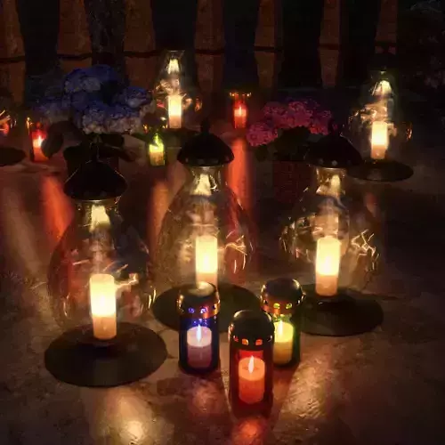 Simple Cemetery Candle Set