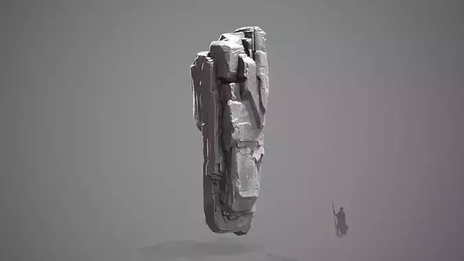 Modular Cliff Rock Slab - Game Ready Asset