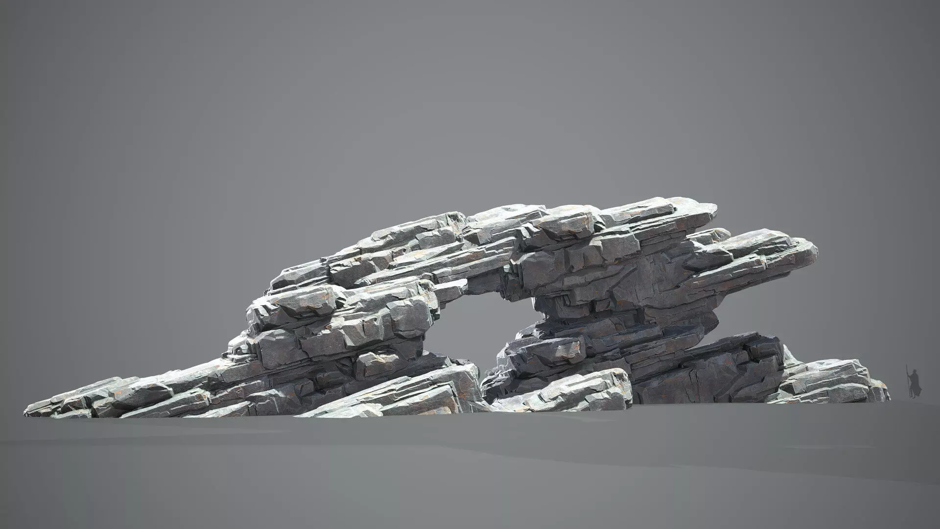 Modular Cliff Rock Slab - Game Ready Asset Low-poly 3D model_4