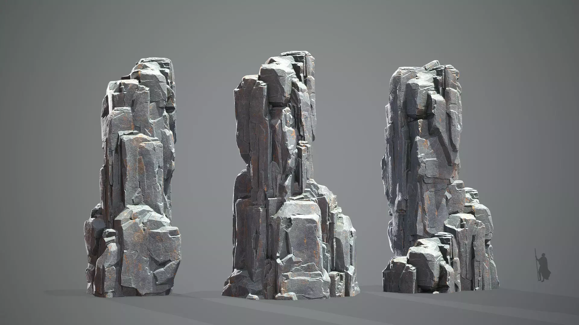 Modular Cliff Rock Slab - Game Ready Asset Low-poly 3D model_6