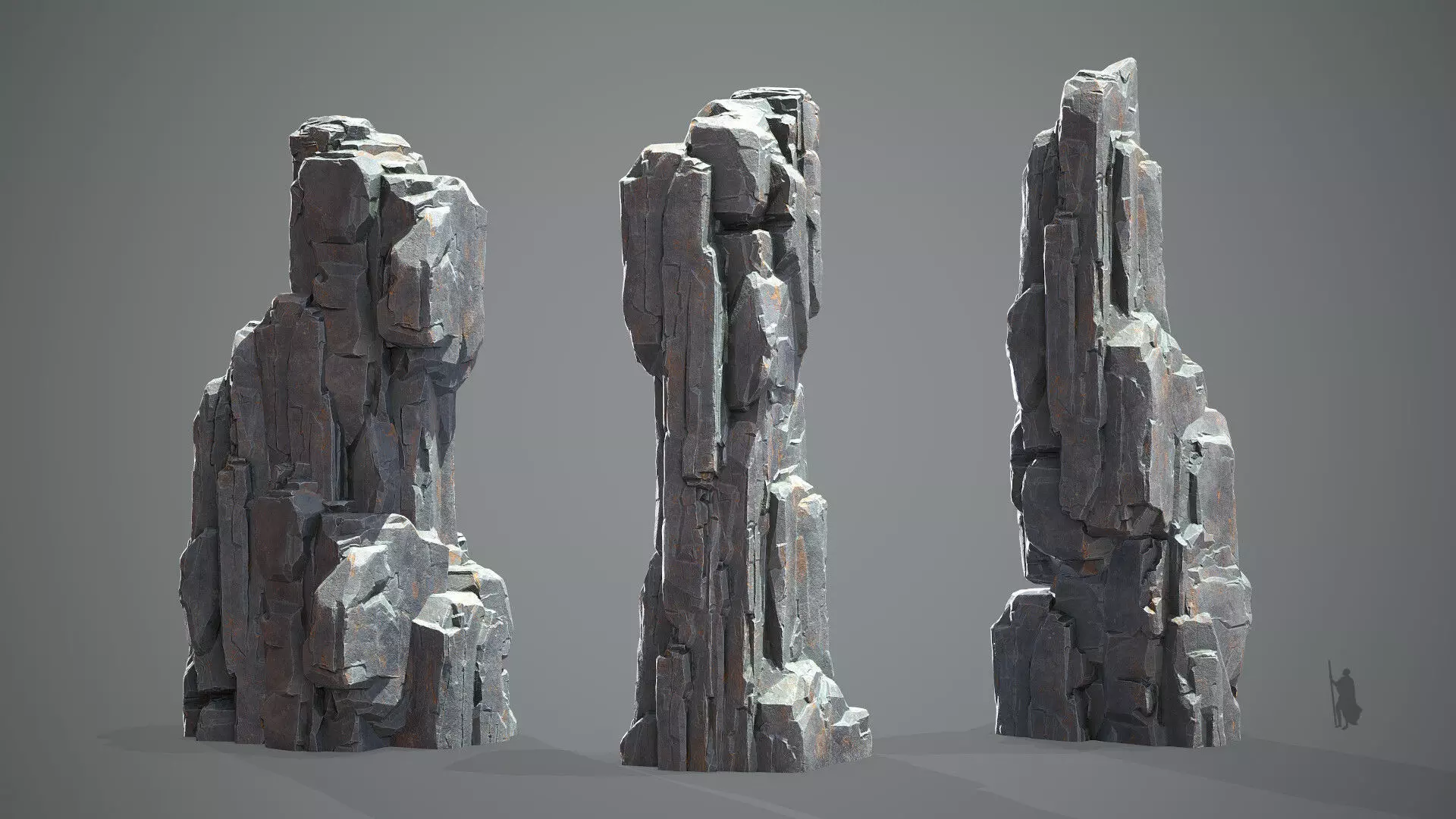 Modular Cliff Rock Slab - Game Ready Asset Low-poly 3D model_5