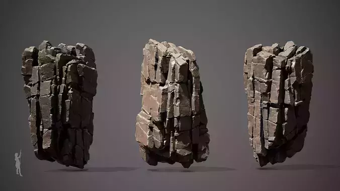 Large Modular Slate Cliff Rock - Game Ready Asset